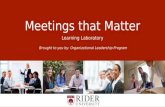 Rider University Meetings that Matter