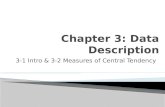 3.1-3.2 Measures of Central Tendency