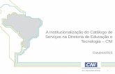 CNI - Catálogo de serviços das unidades de gestão e mercado