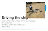 Driving the ship – Leading and Managing a Military Veteran Sourcing Program