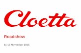 Cloetta - Roadshow presentation November 2015