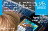 Why language technology resources matter to Welsh and other less-used languages