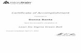 Lean Six Sigma class Completion Certificate