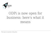 ODPi is Now Open for Business: Here's What it Means