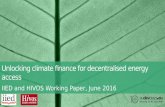 Unlocking climate finance for decentralised energy access