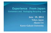 Symposium case 1 A. Ori, experience from japan containers&packaging recycling law