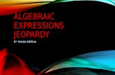 Algebraic expressions jeopardy