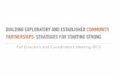 Building Exploratory and Established Community Partnerships: Strategies for Starting Strong