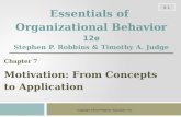 Organizational Behavior Chapter 7 Motivation - From Concepts to Application