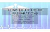 Pharmaceutical Manufacturing Lecture: Liquid Preparations (CHAPTER 10)