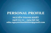 Profile MBA. Nguyễn Thanh Khiết 2017