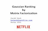 Gaussian Ranking by Matrix Factorization, ACM RecSys Conference 2015