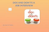 DOS AND DONTS A JOB INTERVIEW