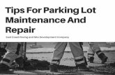 Tips for parking lot maintenance and repair