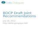 BDCP joint recommendations - 2012/07/16