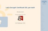 Let's Encrypt! Certificati SSL per tutti!