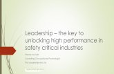 Leadership  , the key to unlocking high performance in safety critical industries