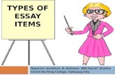 Types of Essay Items