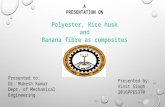 Polyester, Rice husk  and  Banana fibre as composites