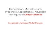 Dental  ceramics (Composition,Microstructure and Applications)