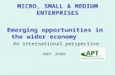 MICRO, SMALL & MEDIUM ENTERPRISES Emerging opportunities in the wider economy An international perspective ANDY JEANS.