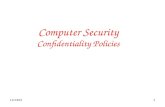 1/15/20161 Computer Security Confidentiality Policies.