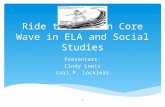 Ride the Common Core Wave in ELA and Social Studies Presenters: Cindy Lewis Lori P. Locklear 1.