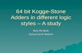 64 bit Kogge-Stone Adders in different logic styles – A study Rob McNish Satyanand Nalam.