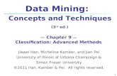 1 Data Mining: Concepts and Techniques (3 rd ed.) — Chapter 9 — Classification: Advanced Methods Jiawei Han, Micheline Kamber, and Jian Pei University.
