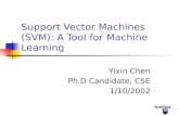 Support Vector Machines (SVM): A Tool for Machine Learning Yixin Chen Ph.D Candidate, CSE 1/10/2002.