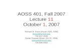 AOSS 401, Fall 2007 Lecture 11 October 1, 2007 Richard B. Rood (Room 2525, SRB) 734-647-3530 Derek Posselt (Room 2517D, SRB)