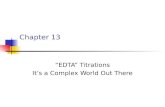 Chapter 13 “EDTA” Titrations It’s a Complex World Out There.