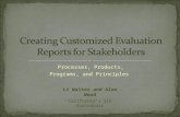 Processes, Products, Programs, and Principles Li Walter and Alan Wood California’s SIG Evaluators.