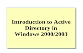 Introduction to Active Directory in Windows 2000/2003.