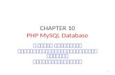 CHAPTER 10 PHP MySQL Database