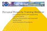 Personal Property Training Webinar Capitalized Assets and Supporting Documentation Missing Documents and Incorrect Notification Joint Inventory Procedures.