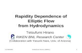 11/18/2003Tetsufumi Hirano (RBRC)1 Rapidity Dependence of Elliptic Flow from Hydrodynamics Tetsufumi Hirano RIKEN BNL Research Center (Collaboration with.