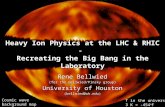 Heavy Ion Physics at the LHC & RHIC - Recreating the Big Bang in the Laboratory Rene Bellwied (for the Bellwied/Pinsky group) University of Houston