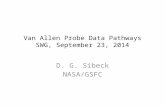 Van Allen Probe Data Pathways SWG, September 23, 2014 D. G. Sibeck NASA/GSFC.