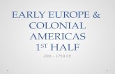 EARLY EUROPE & COLONIAL AMERICAS 1 ST HALF 200 – 1750 CE.