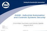 ISA99 - Industrial Automation and Controls Systems Security