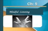 Mindful Listening Ch: 5. topics covered The Listening Process Obstacles to Mindful Listening Forms of Nonlistening Adapting Listening to Communication.