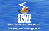 Darlene Coen & George Nicol Unique SEWP Program Features.