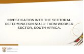 Labour INVESTIGATION INTO THE SECTORAL DETERMINATION NO.13: FARM WORKER SECTOR, SOUTH AFRICA.
