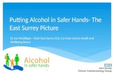 12.20 7,50 5.90 8,88 Putting Alcohol in Safer Hands- The East Surrey Picture Dr Joe McGilligan - Chair East Surrey CCG, Co-Chair Surrey Health and Wellbeing.
