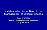 Natalizumab- Unmet Need in the Management of Crohn’s Disease Doug Wolf, M.D. Atlanta Gastroenterology Associates July 31, 2007.