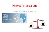 PRIVATE SECTOR Resource bank, p.46 - 55. PRIVATE SECTOR The private sector is characterized by private ownership in the hands of private individuals.