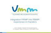 Integration FRMP into RBMP: experience in Flanders Sven Verbeke, Flemish Environment Agency 4 th European Water Conference, 23-24 March 2015.