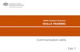 MHPE Volunteer Resource SKILLS TRAINING Communication skills Tab 7.
