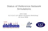 Status of Reference Network Simulations John Dale ILC-CLIC LET Beam Dynamics Workshop 23 June 2009.